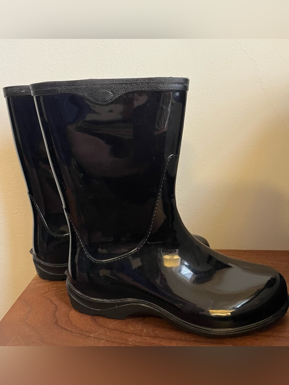 Sloggers Glossy Mid-Calf 10” Black Rain Boots